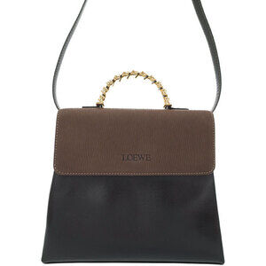 Loewe Velazquez 2way Leather twist Handle Handbag Brown